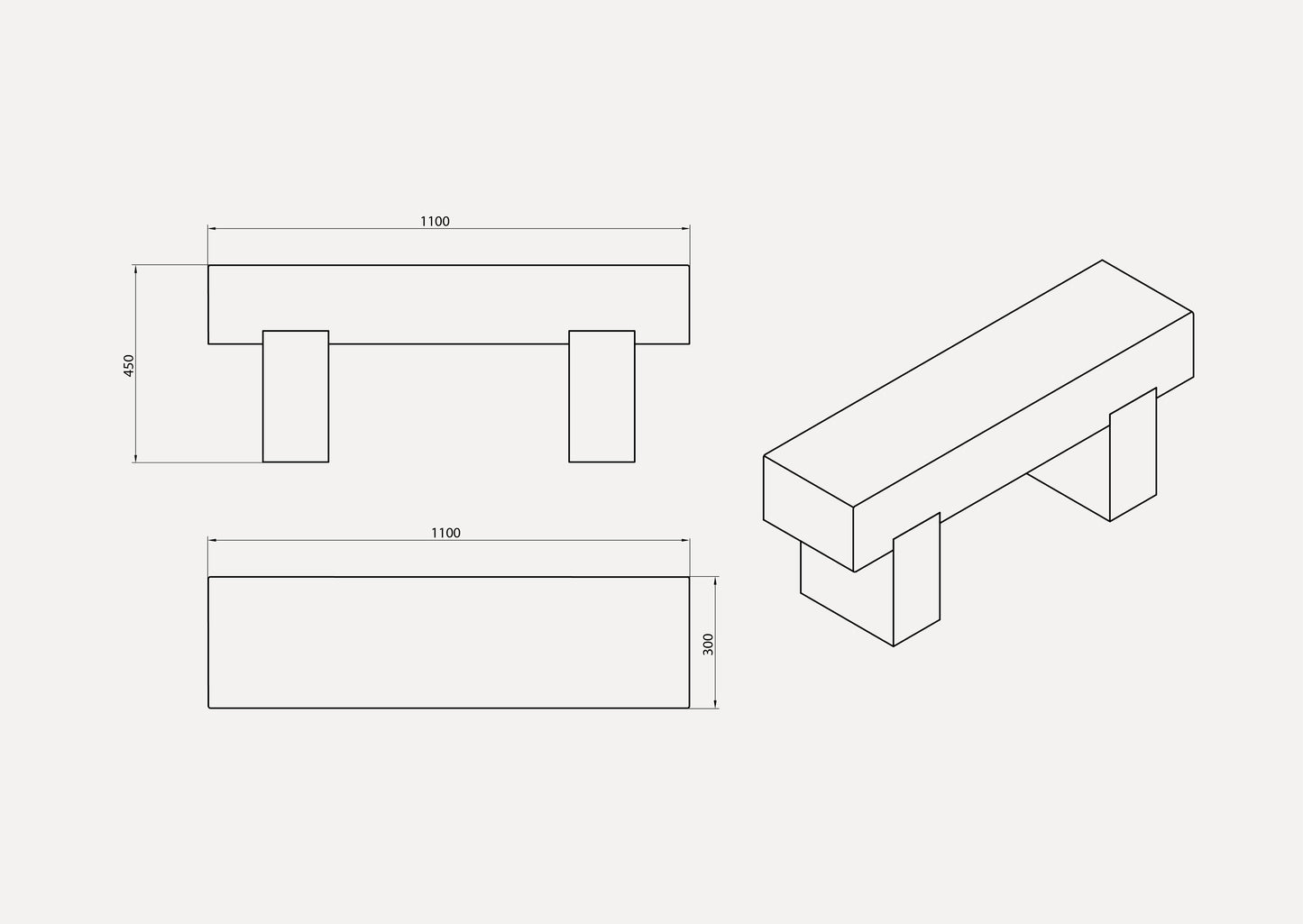 Forestone Wood Bench Midi